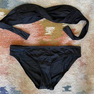J Crew Black Bandeau Low-Rise Bikini